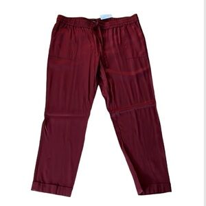 Loft Satiny Elastic Waist Joggers Size XL NWT